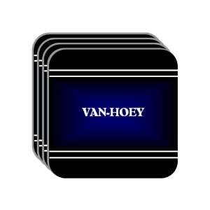 Personal Name Gift   VAN HOEY Set of 4 Mini Mousepad Coasters (black 