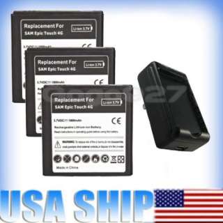 3x 1800mAh Battery + DOCK Charger For Samsung Galaxy S II Epic 4G 