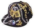 City Hunter Cap Hat $ Money Bling Locks Gold Silver Chains NWT Size XL 