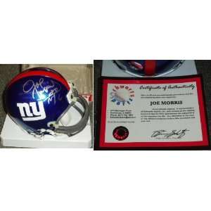  Joe Morris Signed Giants Riddell Mini Helmet Sports 