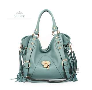   New KOREA GENUINE LEATHER Satchel Handbags Tote Shoulder Bag [B1051