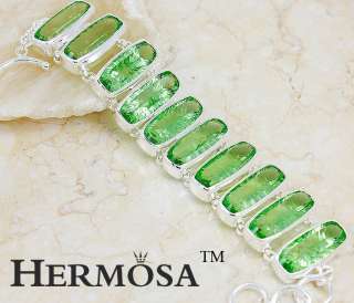 Great Green Demantoid GARNET 925 Sterling Silver Bracelet Custom 