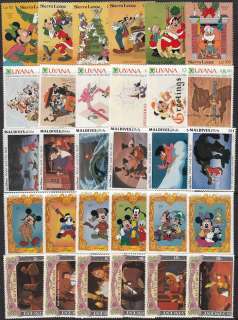 DISNEY WHOLESALE LOT 6   25 EACH x 5 DIFF SHORT STAMP SETS AS PICTURED 