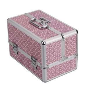  Pink Lockable Handle Aluminum Cosmetic Makeup Case Beauty