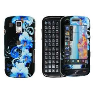  Blue Flower Snap on Hard Skin Cover Case for Samsung Rogue 