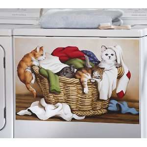  Kitten Basket Laundry Magnet 