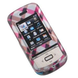 Crystal Hard PINK Swith Checkered Plaid Design Cover Case for LG SHINE 
