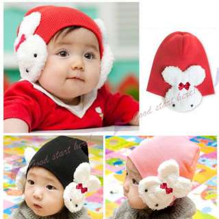 Winter Cute Knitting Wool Baby Kids Rabbit Earflap Cap Hat Caps Hats 