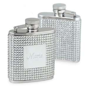 Clear Crystal Personalized Flask for Women  Kitchen 