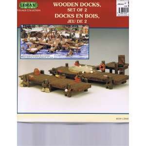  Lemax Village Collectibles Wooden Docks, Set of 2 #14642 