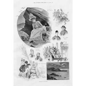  On The Rocks At Ilfracombe Antique Print 1888