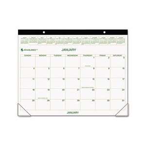  Two color green and brown printed monthly desk pad/wall 