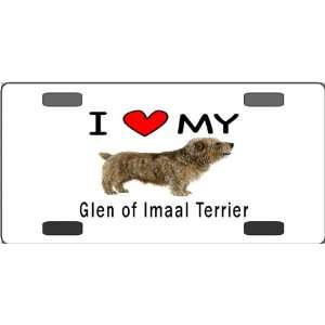  I Love My Glen of Imaal Terrier Vanity License Plate 