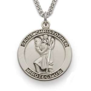  St Christopher 7/8, Patron Of Travellers, Sterling Silver 