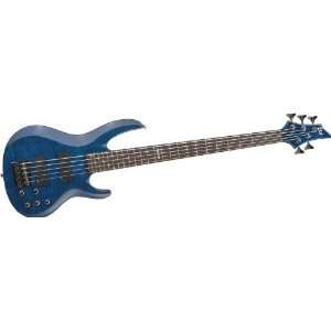   LTD B 155DX 5 String Bass Guitar See Thru Blue Musical Instruments
