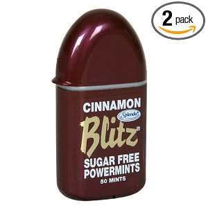 Blitz Power Mints, Sugar Free Cinnamon, 12 bottels of 50 Mints (Pack 