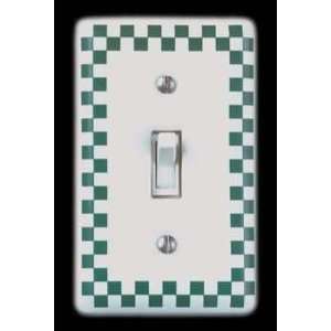  Wall Plates White/Green Ceramic, Single Toggle Switchplate 
