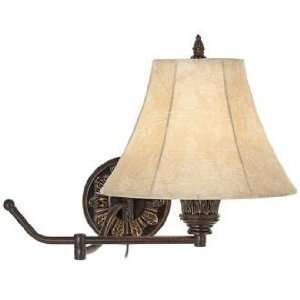    Set of 2 Bronze Plug In Swing Arm Wall Lamps