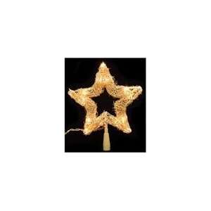  9 Lighted Gold Wooden Mesh Star Christmas Tree Topper 