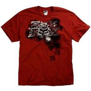    Fox Racing Youth Corporate Distress T Shirt   Small/Red Automotive
