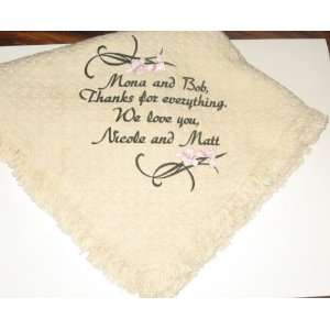    Personalized Lily Flower Throw, 3 Custom Lines