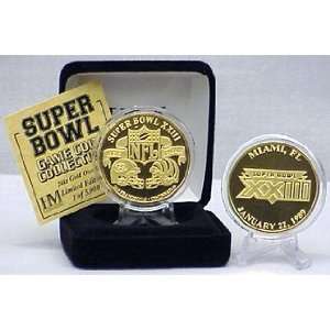   Gold Super Bowl XXIII FLIP COIN By Highland Mint