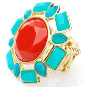  Cute Spring Summer Bulky Contemporary Fashion Ring in Gold 