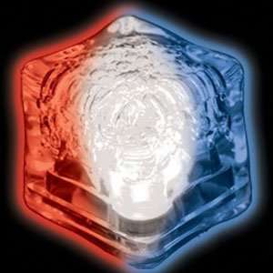  48 Light up Ice Cube   1 3/8   Red, White, Blue LED 