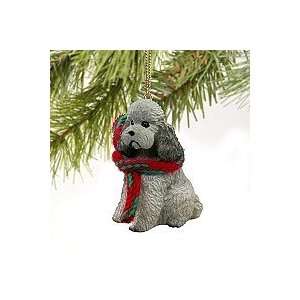  Poodle Sport Cut Miniature Dog Ornament   Gray