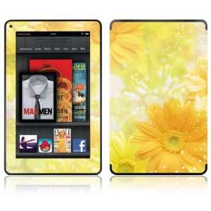   Kindle Fire Decal Skin Sticker   Yellow Flowers 