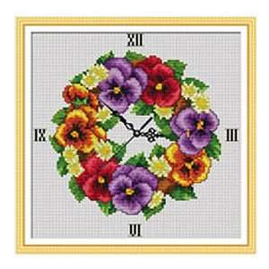  Rosette clock Cross stitch Kit Arts, Crafts & Sewing