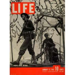 com 1942 Cover LIFE WWII Pacific Coast Military Defense Army Soldiers 