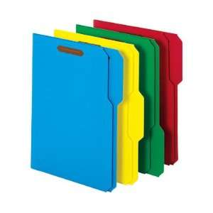  OfficeMax Color Fastener Folders, Letter, Blue, 1/3 Cut 