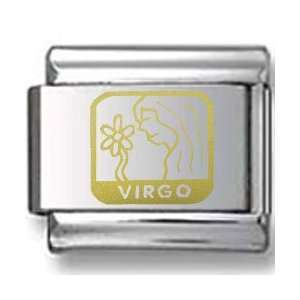  Virgo the Virgin Gold Laser Italian Charm Jewelry