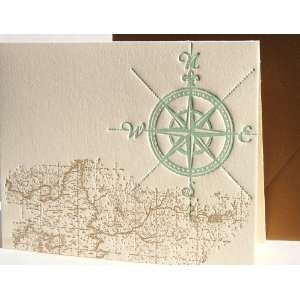   map letterpress boxed note cards, invitations