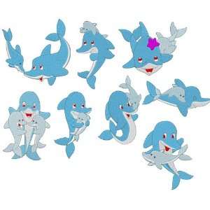  Dolphin Family Embroidery Designs on a Multi Format CD 