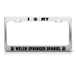 Welsh Springer Spaniel Dog Dogs license plate frame Stainless Metal 