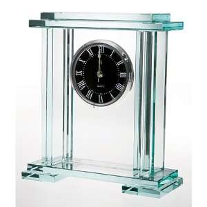  Jade Glass Royal Palace Clock Award with Black / Silver 