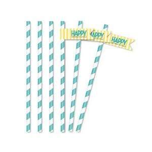  Classic Carnival Birthday Partyware (Pink + Green) Straw 