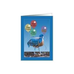 6th Birthday Card with Balloons and Heron Card
