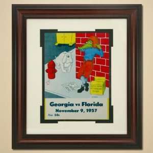  Georgia Bulldogs vs. Florida Gators Framed Vintage Program 