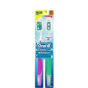 Oral B Advantage 3D White Toothbrushes, Medium Small, Vivid, Value 