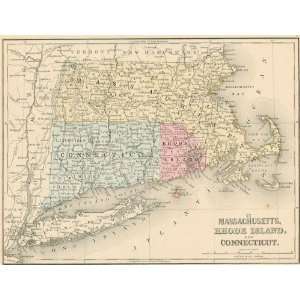   Map of Massachusetts, Connecticut & Rhode Island