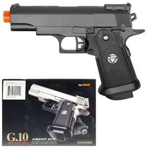 G10 Galaxy Black Full Scale Metal Spring Airsoft Pistol M1911 235 FPS 