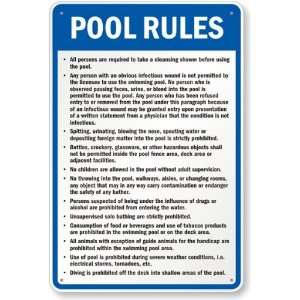  Ohio Pool Rules Sign High Intensity Grade, 24 x 18 