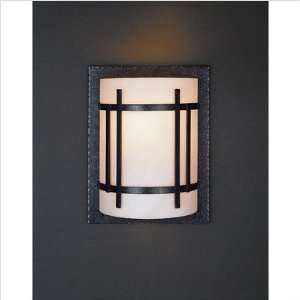 Extended Cage One Light Wall Sconce with Faux Alabaster Shade Finish 