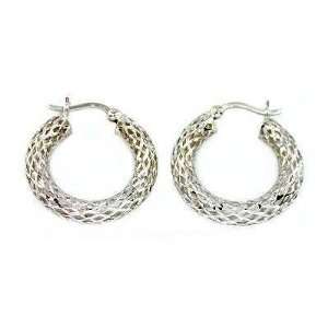    White gold Hoop Earrings Ear Piercing Jewelry 21mm Jewelry