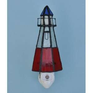  Lighthouse Stained Glass Night Light with Photocell 