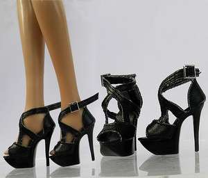 Fashion High Heel Soles Black Shoes/Sandals for Tyler Wendworth 16 