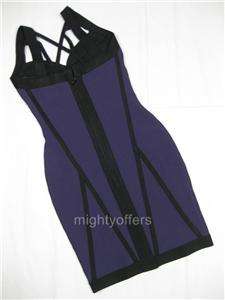 Purple Black Party Bodycon Bandage Dress XXS XS S M L  